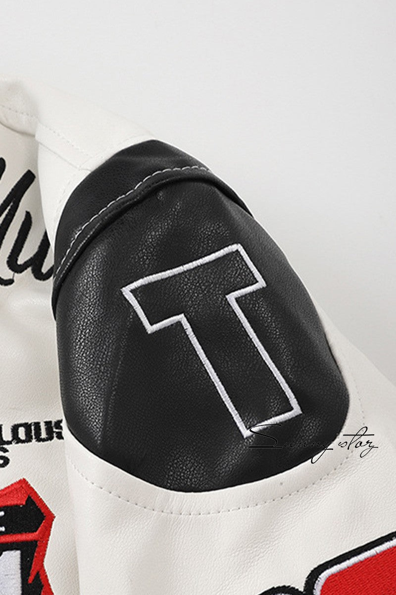 Scrilla Faux Leather Biker Jacket