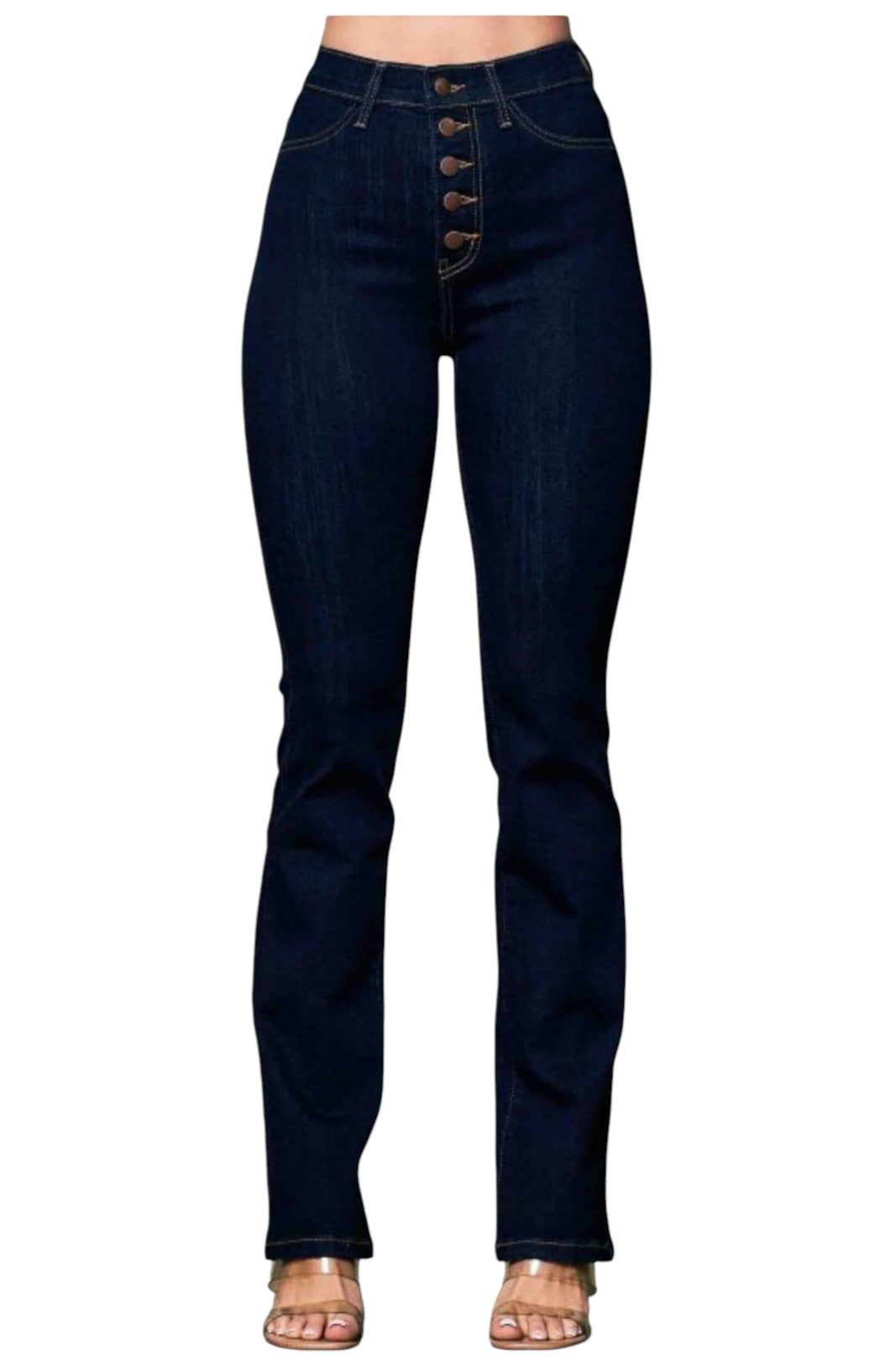 Front of high rise jeans