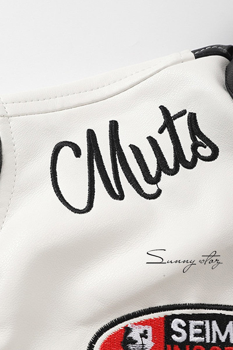 Scrilla Faux Leather Biker Jacket