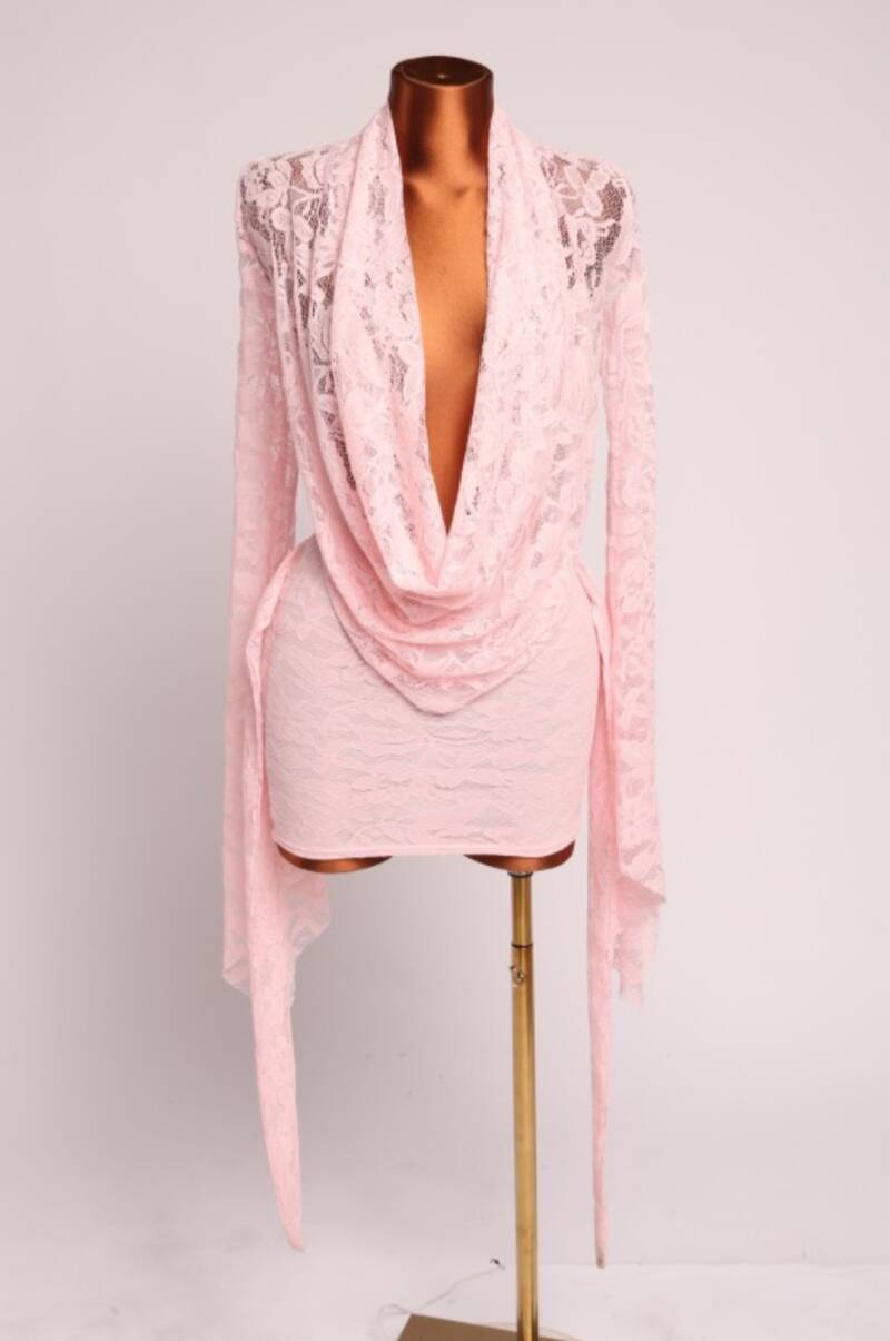 The Blush Babe Lace Mini Dress