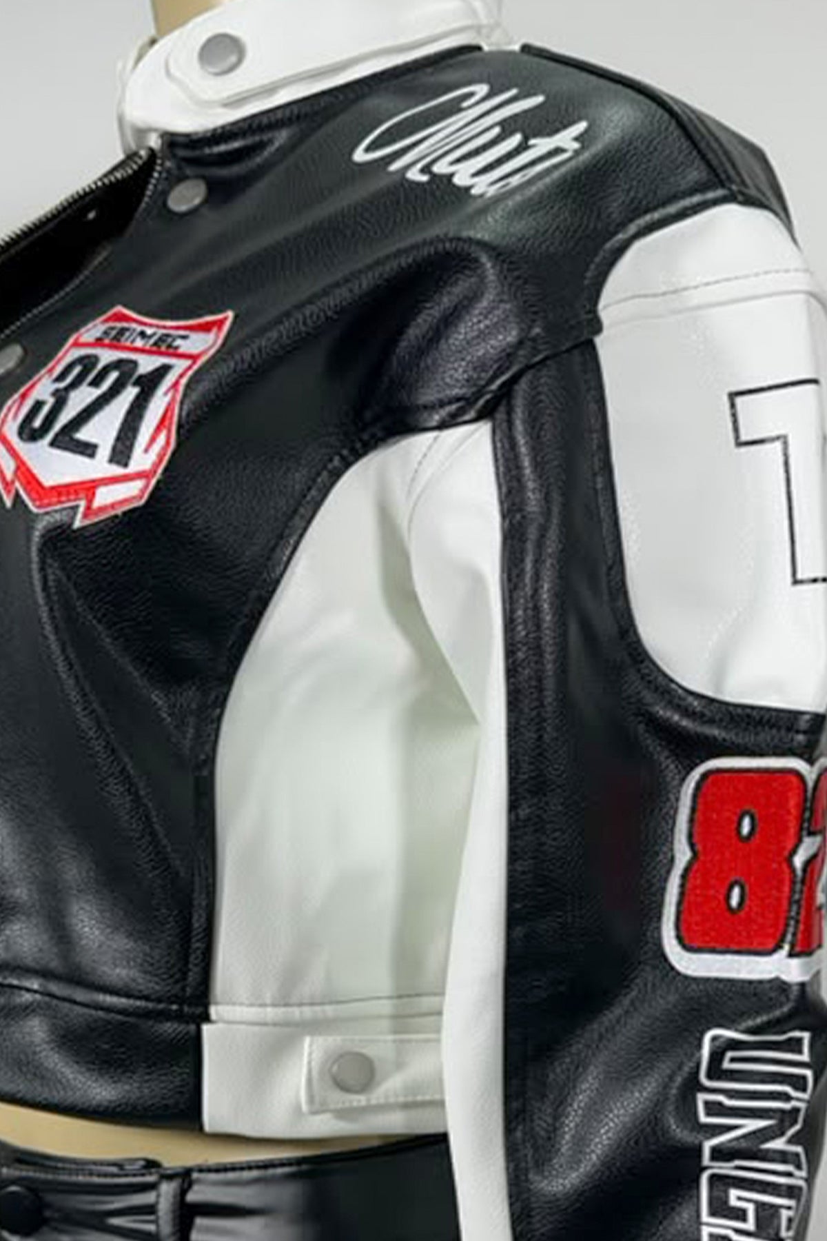 Scrilla Faux Leather Biker Jacket